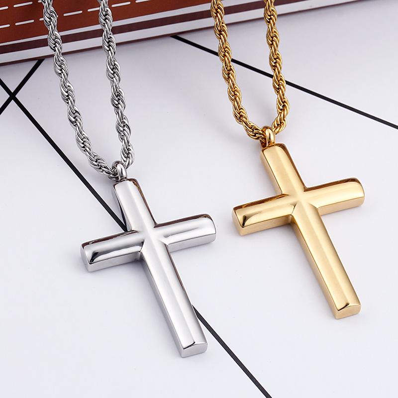 Trendy Gold Silver Color Cross Pendant Necklace Men Women Couples Stainless Steel Religion Prayer Statement Charm Jewelry
Trendy Gold Silver Color Cross Pendant Necklace Men Women Couples Stainless Steel Religion Prayer Statement Charm Jewelry