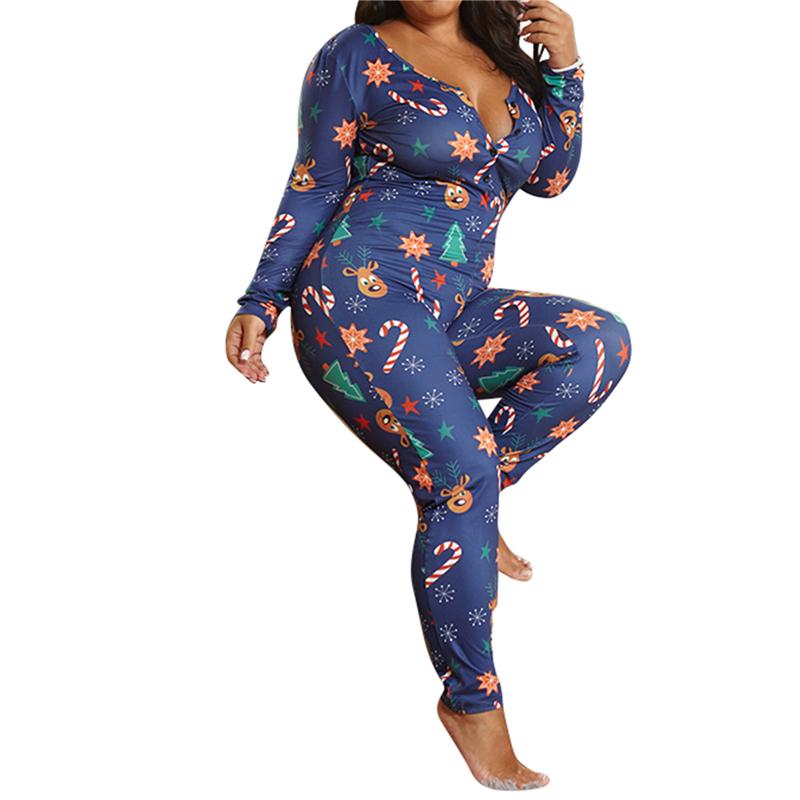 Sexy Romper Women Sexy Christmas Pajamas Long Sleeve Women Overalls Button Front Deep V Neck Jumpsuit Pants Jumpsuit Sleep Wear, As photo shows
Sexy Romper Women Sexy Christmas Pajamas Long Sleeve Women Overalls Button Front Deep V Neck Jumpsuit Pants Jumpsuit Sleep Wear, As photo shows