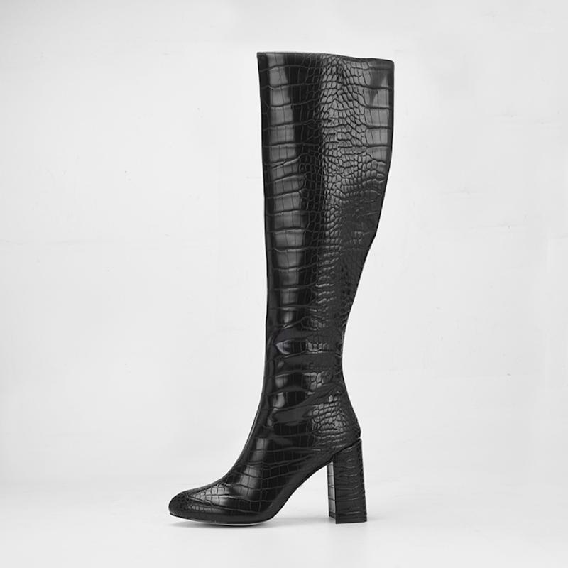 Women's Winter High Boots Plus size 36-41 Black Classic Round Toe Knee High Booties Chunky Block Heels Boots Faux Leather Autumn1
Women's Winter High Boots Plus size 36-41 Black Classic Round Toe Knee High Booties Chunky Block Heels Boots Faux Leather Autumn1