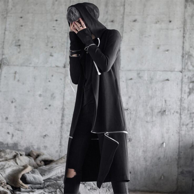 2020 new high-street hip hop men with hoodie trench coat male punk style long cardigan jacket m l, Black
2020 new high-street hip hop men with hoodie trench coat male punk style long cardigan jacket m l, Black