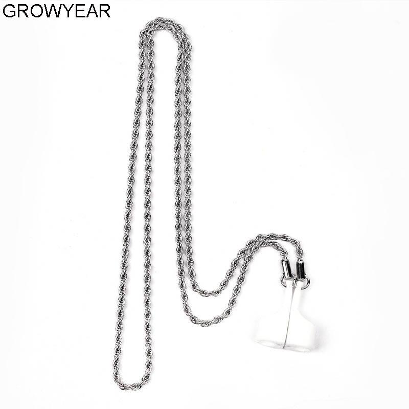 Chains Silver And Gold Color Stainless Steel Rope Chain For Airpods Silicon Earphone Head Holder Necklace Women Men
Chains Silver And Gold Color Stainless Steel Rope Chain For Airpods Silicon Earphone Head Holder Necklace Women Men