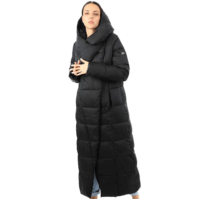 women's down jacket parka outwear with hood quilted coat female long warm cotton clothing for winter ladies trend 19-150 201214