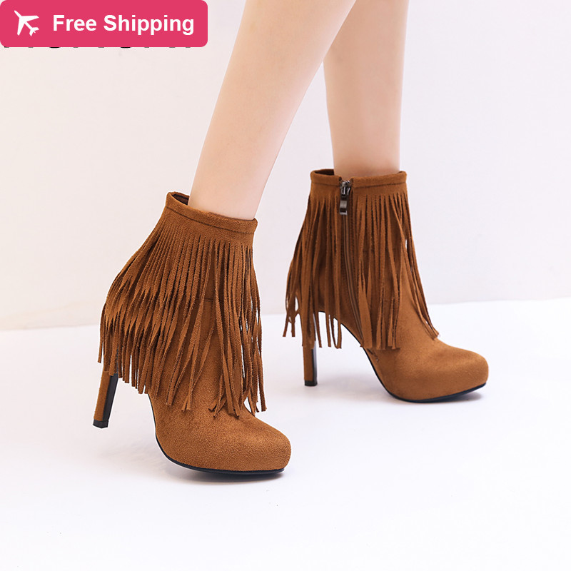 New autumn fashion woman bangs ankle six inches high heels sexy women pointed to boots more size 34-43, Blake
New autumn fashion woman bangs ankle six inches high heels sexy women pointed to boots more size 34-43, Blake