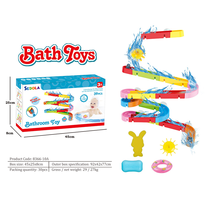 Children's DIY Baby Bath Toys Wall Suction Cup Marble Race Run Track Bathroom Bathtub Kids Play Water Games Toy Set for Children LJ201019