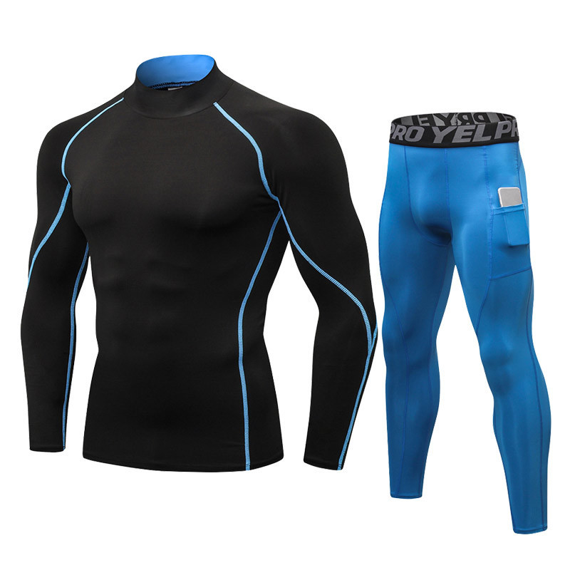 IEMUH High Collar Winter Thermal Underwear Men Long Johns Men Rashgard Shirt+pants Sets Warm Compression Underwear Thermo Men 201023