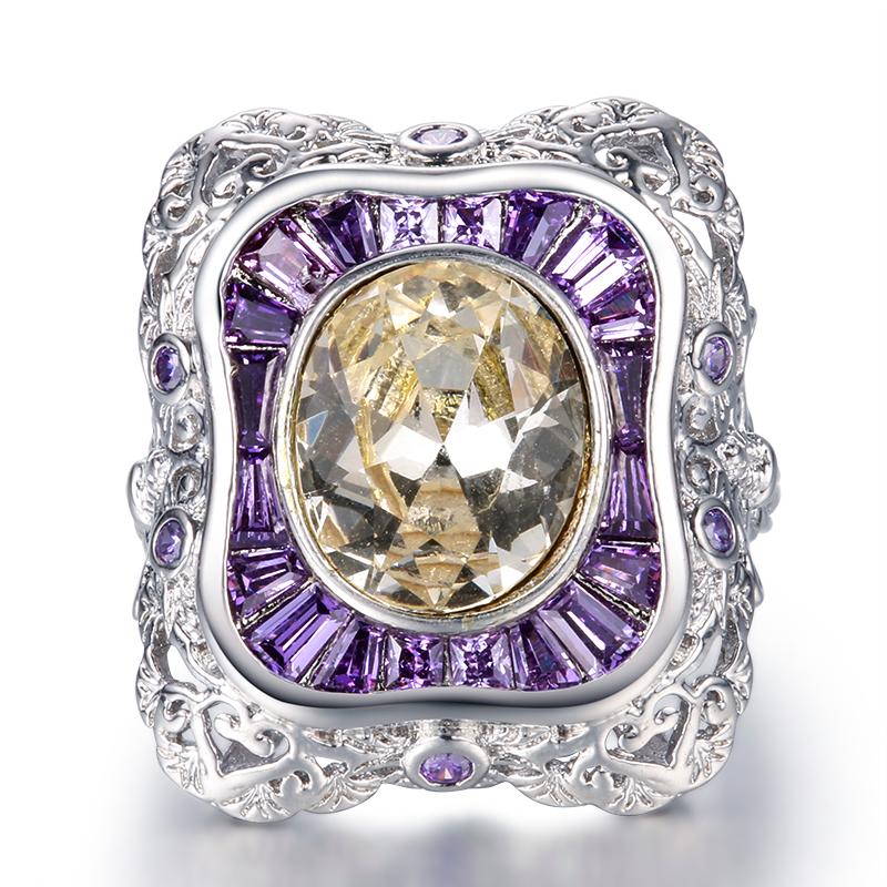Fashion Luxury 925 Solid Sterling Silver Citrine Amethyst Gemstone Wedding Engagement Ring Fine Jewelry Wholesale Drop Shipping 
Fashion Luxury 925 Solid Sterling Silver Citrine Amethyst Gemstone Wedding Engagement Ring Fine Jewelry Wholesale Drop Shipping