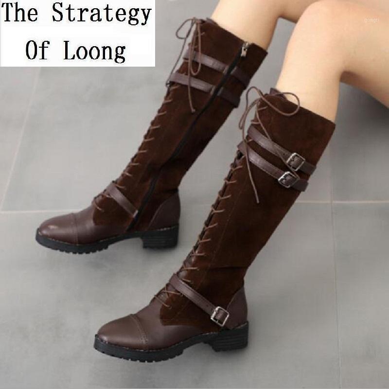 Women Autumn Winter Buckle Sewing Zipper Plus Size Long Boots Thick Heigh Heels Nubuck Lace Up Knee High Boots 202011191, Black
Women Autumn Winter Buckle Sewing Zipper Plus Size Long Boots Thick Heigh Heels Nubuck Lace Up Knee High Boots 202011191, Black
