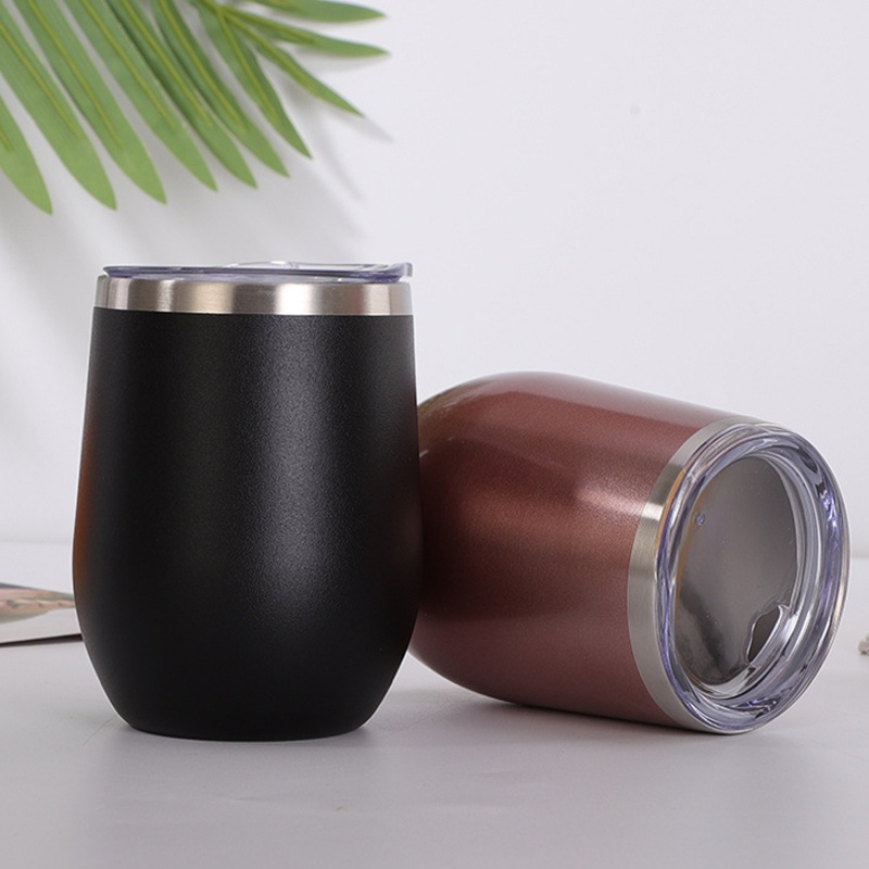 12oz wine tumbler powder coated tumbler coffee mug egg mugs vacuum insulated tumblers double wall stainless steel with lid keep ho1067758