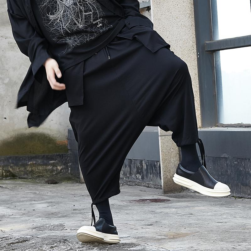 Men's nine minute pants spring/summer fashion Yamamoto wind dark black men low crotch baggy pants small leg
Men's nine minute pants spring/summer fashion Yamamoto wind dark black men low crotch baggy pants small leg