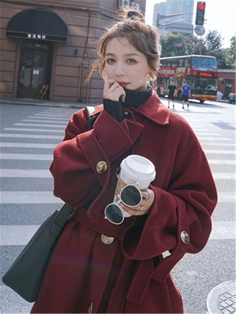 Bella Autumn Winter solid Women Casual Woolen Coat Female Long Windbreaker Jackets Korean Wool Coat lady Overcoats 201222