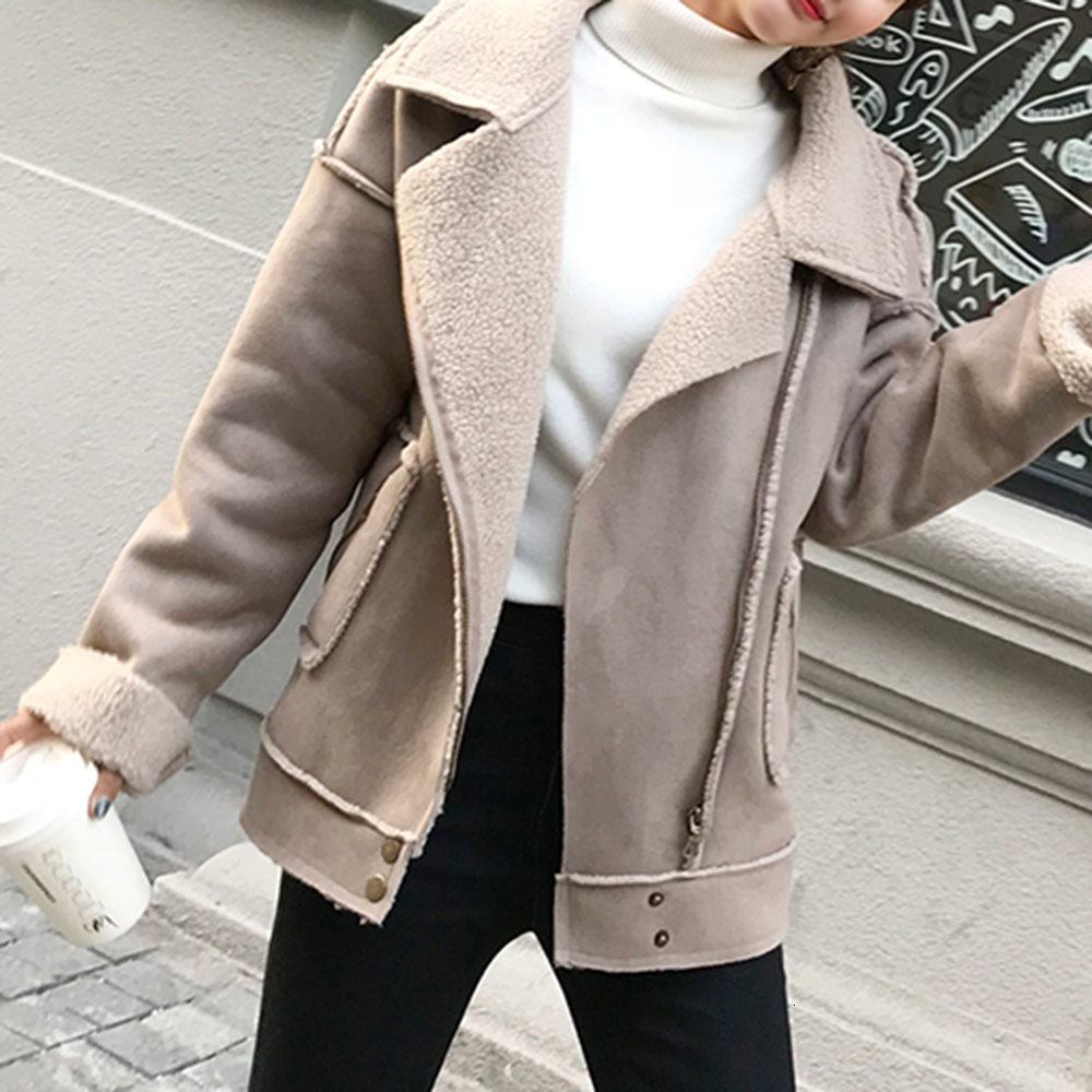 2021 New Jacket Thick Lamb Hair Loose Locomotive Short Women's Autumn Winter Korean Version to Keep Warm Suit Fashion Female GGWV, Gray
2021 New Jacket Thick Lamb Hair Loose Locomotive Short Women's Autumn Winter Korean Version to Keep Warm Suit Fashion Female GGWV, Gray