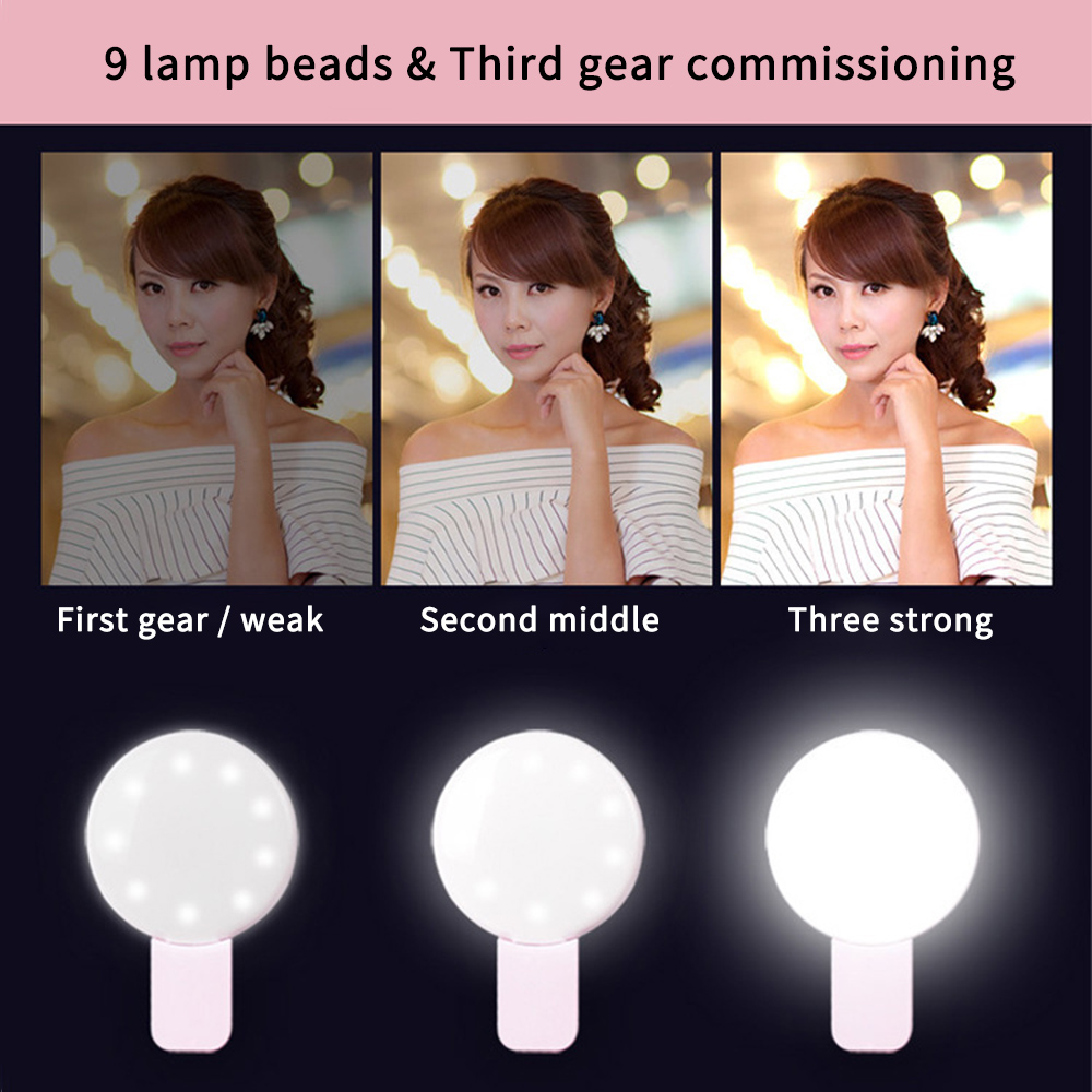 USB charge LED Selfie Ring Light for Iphone Supplementary Lighting Selfie Enhancing Fill Light For Phones Samsung Portable Clip Lamp