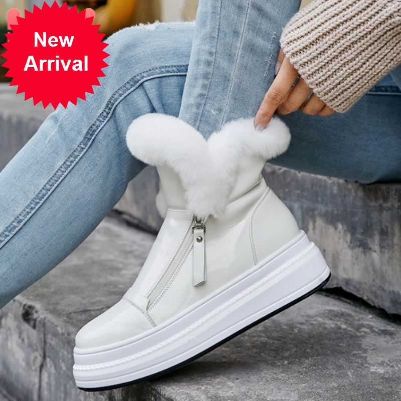 Top women snowboots hot leather fur winter shoes woman ankle boots fashion short female boot zipper size 34-40, Black.
Top women snowboots hot leather fur winter shoes woman ankle boots fashion short female boot zipper size 34-40, Black.
