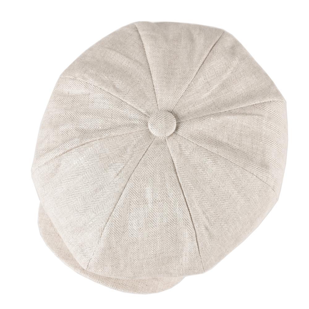 BOTVELA Summer Linen Newsboy Cap Men Women Herringbone Bakerboy Caps Lightweight Breathable Flat Hat Apple Beret Hats 007 T200715