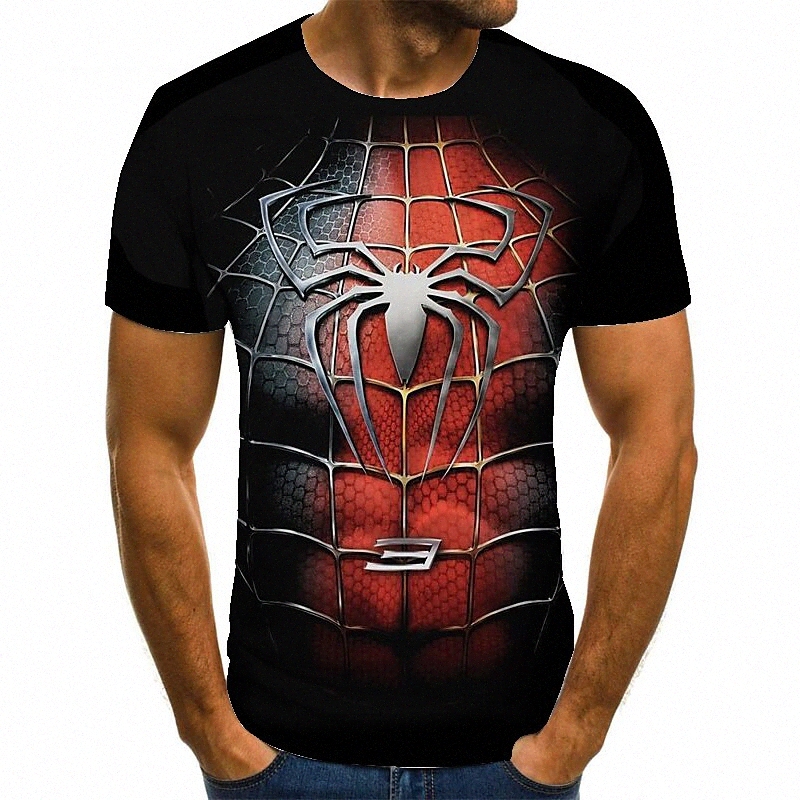 Men's Unisex Tee T shirt Shirt 3D Print Graphic Prints Spider Plus Size Round Neck Casual Daily Print Short Sleeve Tops Basic Fashion Design