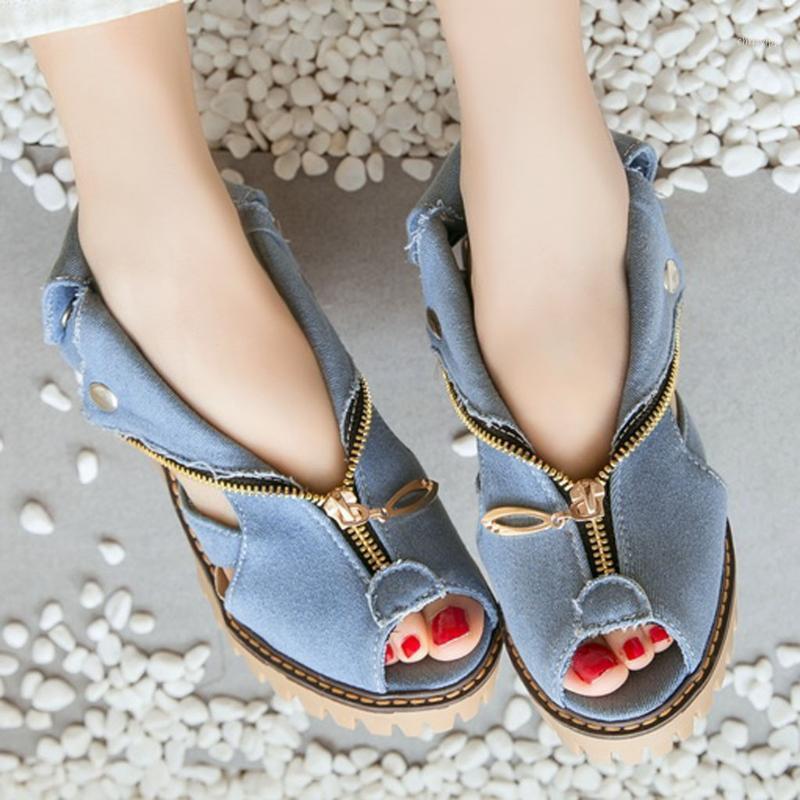 Women's Sandals 2020 Summer Cuffed Denim High Heel Sandals Thick Platform Fish Mouth Slip-on Wedge High Heel Casual Shoes #451, Blue
Women's Sandals 2020 Summer Cuffed Denim High Heel Sandals Thick Platform Fish Mouth Slip-on Wedge High Heel Casual Shoes #451, Blue