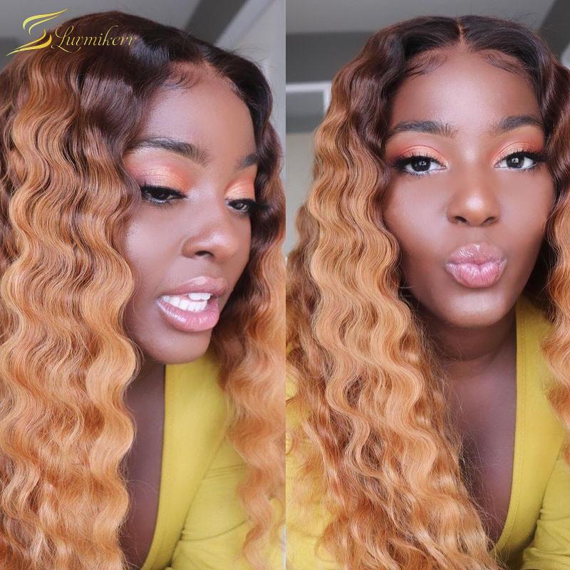HD Transparent Deep Wave Honey Blonde 13x6 Lace Front Wig Brown Ombre Full Preplucked Human Hair Wigs For Black Women Frontal, As pic
HD Transparent Deep Wave Honey Blonde 13x6 Lace Front Wig Brown Ombre Full Preplucked Human Hair Wigs For Black Women Frontal, As pic