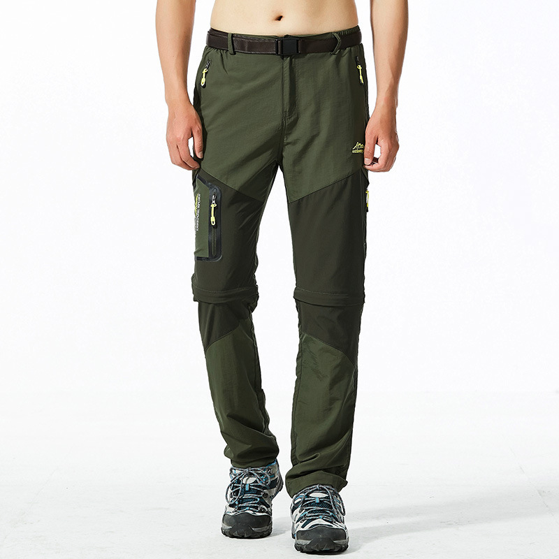 Summer Men Outdoor Waterproof Pants Stretch Quick-drying Trousers Mens Detachable Casual Shorts Breathable Hiking Sports Pants 201126wtt