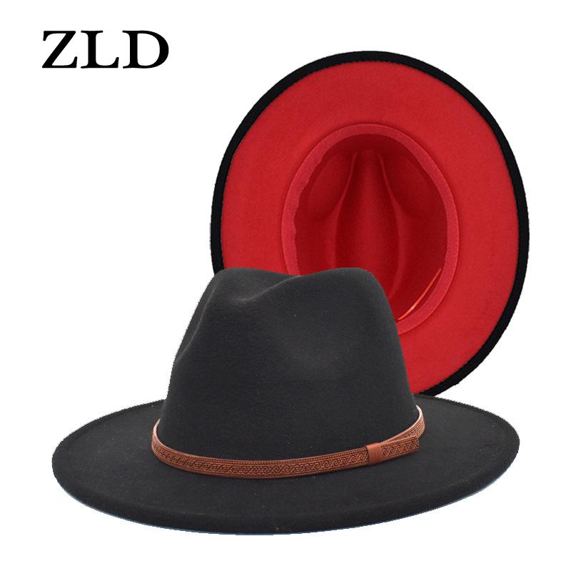 ZLD Simple Women Men double-sided color matching Fedoras hat fashion Wide Brim Gentleman hats Lady Winter Autumn Jazz Caps, 13
ZLD Simple Women Men double-sided color matching Fedoras hat fashion Wide Brim Gentleman hats Lady Winter Autumn Jazz Caps, 13