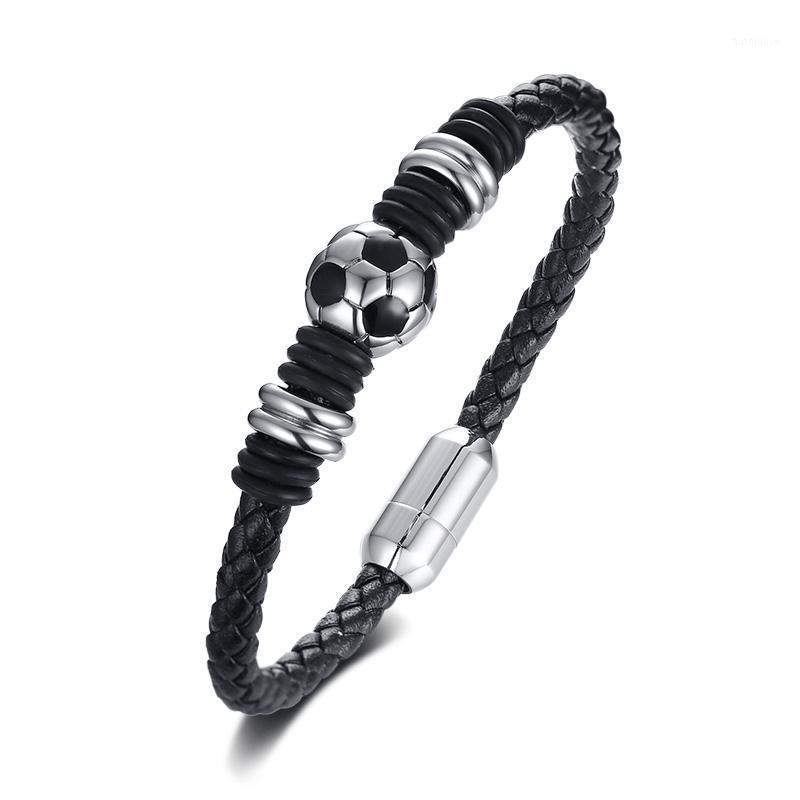 Vintage Men Football Bracelet Black Genuine Leather Retro Alloy Clasp Charm Bracelets B002441
Vintage Men Football Bracelet Black Genuine Leather Retro Alloy Clasp Charm Bracelets B002441