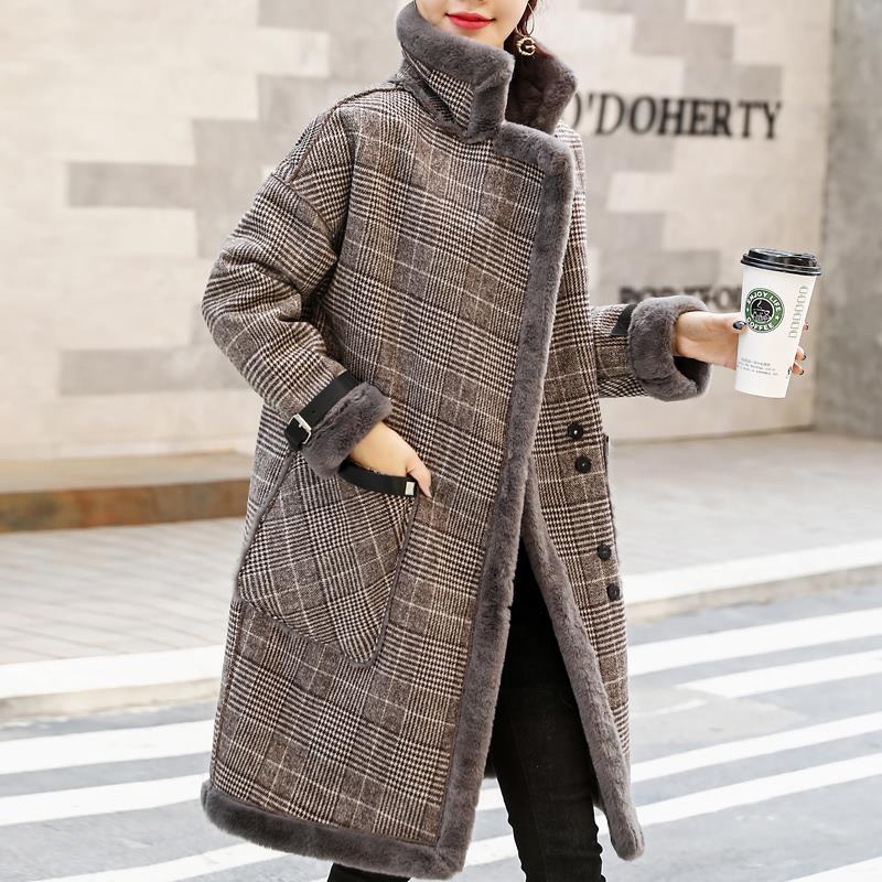 2021 Spring Winter Women Outerwear Thick Warm Jacket Imitation Lamb Velvet Clothing Plaid Women Parkas Slim Jackets, Gray jackets
2021 Spring Winter Women Outerwear Thick Warm Jacket Imitation Lamb Velvet Clothing Plaid Women Parkas Slim Jackets, Gray jackets
