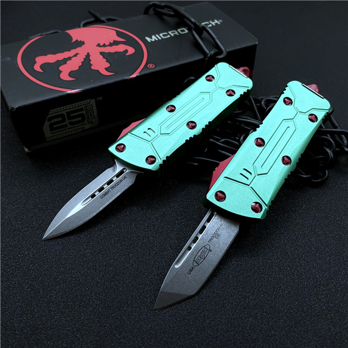 The latest CNC green micro technology bounty hunter mini tooth dragon jump knife automatic knife Pocket knife camping outdoor tool EDC tool
The latest CNC green micro technology bounty hunter mini tooth dragon jump knife automatic knife Pocket knife camping outdoor tool EDC tool