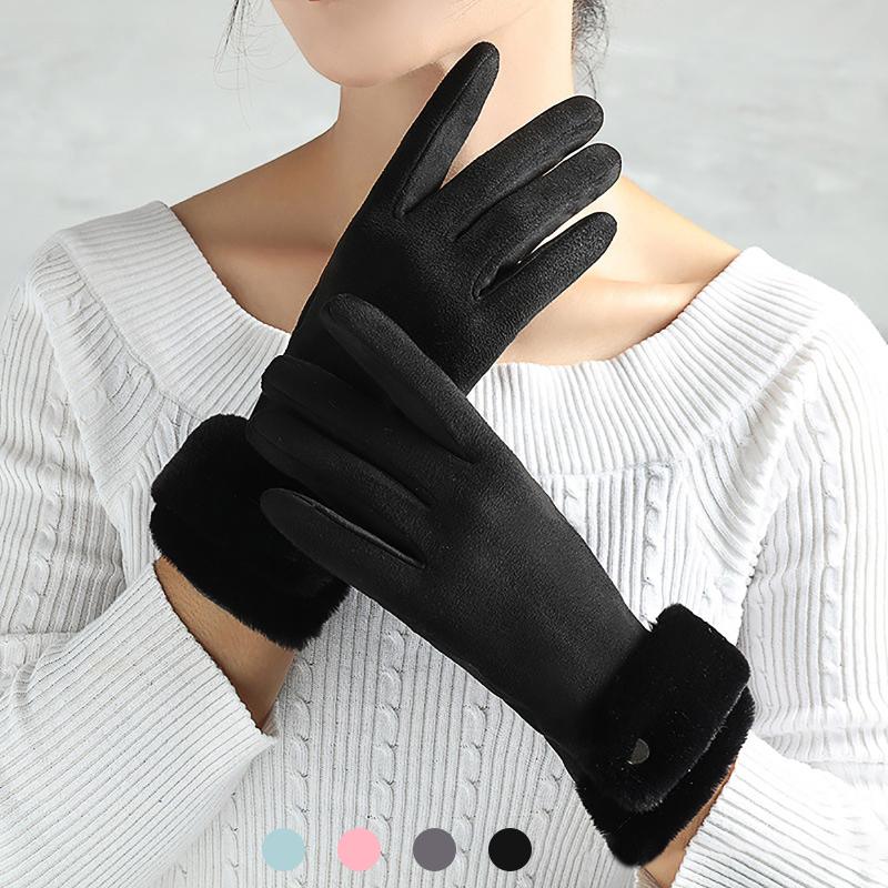 Woman Pure Color Fleece Thick Suede Gloves Index Finger T-ouch Screen Full Finger Gloves Elegant Guantes Invierno Mujer #YJ
Woman Pure Color Fleece Thick Suede Gloves Index Finger T-ouch Screen Full Finger Gloves Elegant Guantes Invierno Mujer #YJ
