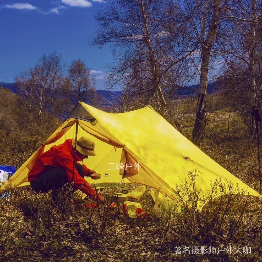 LanShan 2 3F UL GEAR 2 Person 1 Person Outdoor Ultralight Camping Tent 3 Season 4 Season Professional 15D Silnylon Rodless Tent T1