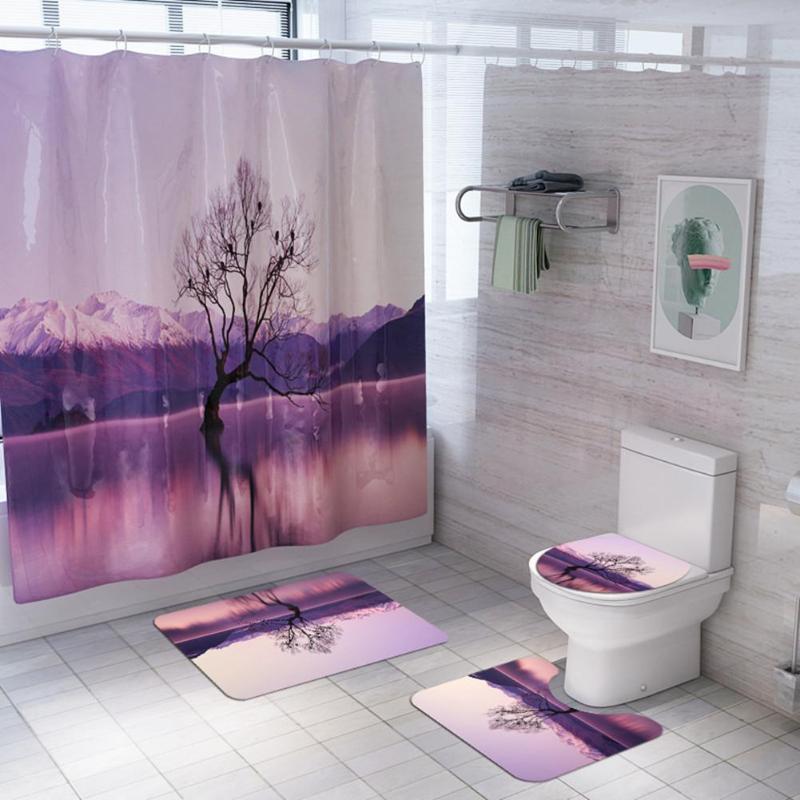 DishyKooker Lakeside View Printing Shower Curtain with Non-Slip Rug Toilet Lid Cover Bath Mat for Bathroom
DishyKooker Lakeside View Printing Shower Curtain with Non-Slip Rug Toilet Lid Cover Bath Mat for Bathroom