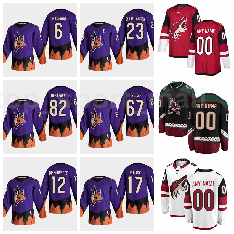 

Arizona Coyotes Reverse Retro Hockey 23 Oliver Ekman-Larsson Jersey Stitched 6 Jakob Chychrun 67 Lawson Crouse 91 Taylor Hall 82 Oesterle, White