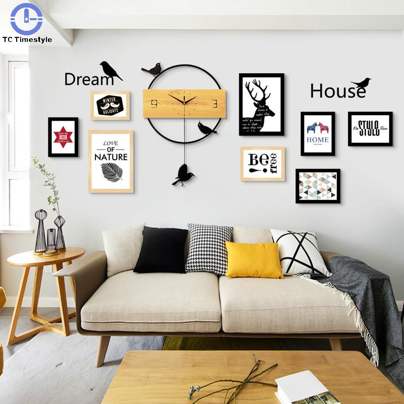 Solid Wood Wall Clock Photo Frame Nordic Living Room Mute Swing Personality Home Bedroom Decoration Quartz Watches Modern Design
Solid Wood Wall Clock Photo Frame Nordic Living Room Mute Swing Personality Home Bedroom Decoration Quartz Watches Modern Design
