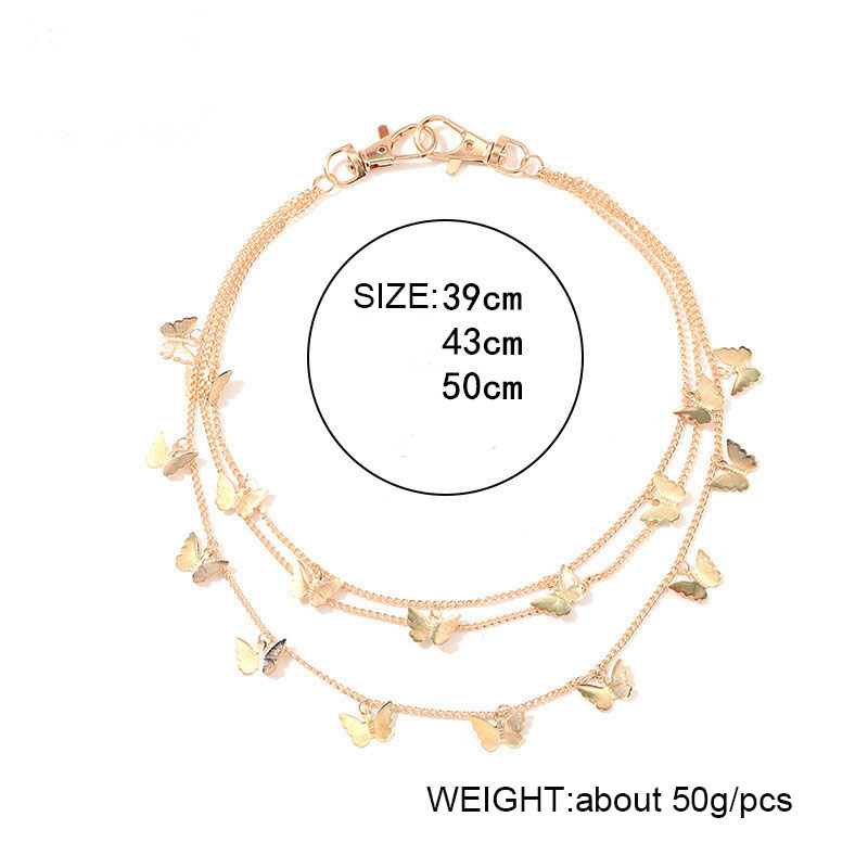 18K Gold Silver Plated Multilayer Statement Butterfly Charm Belly Chains for Women Waist Chains Wear on Trousers Dangle Tassel Body Jewelry Nice Gift