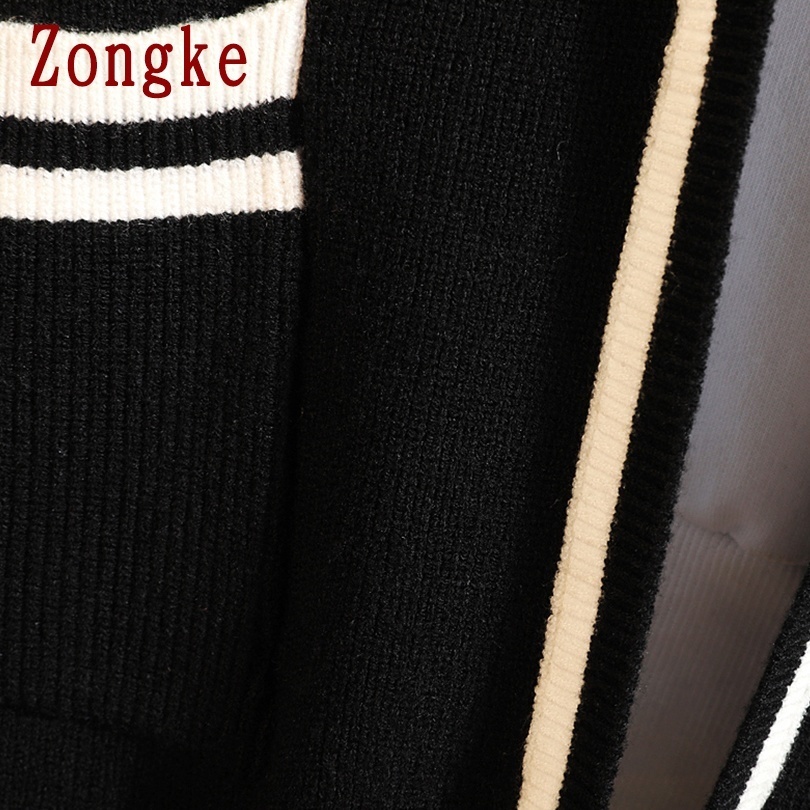 Zongke Autumn Korean Knitwear Cardigan Men Sweater Striped Sweaters For Men Slim Fit Winter Clothes M-XXXL 201118