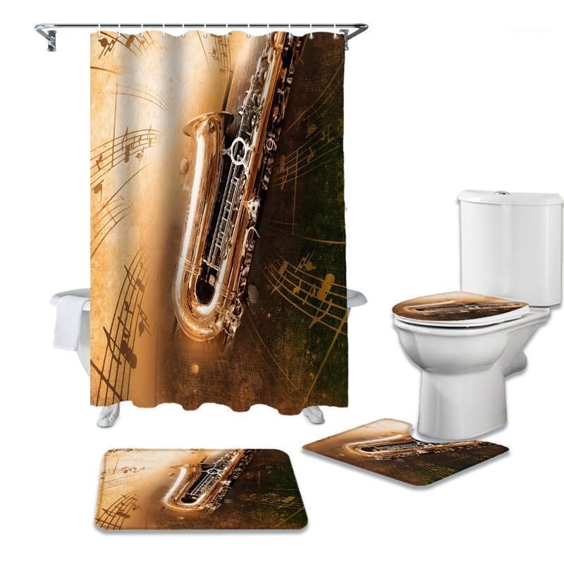 Saxophone Musical Instrument Retro Durable Waterproof Shower Curtain Set Bathroom Rugs Carpet Toilet Seat Cover Pad Floor Mat1
Saxophone Musical Instrument Retro Durable Waterproof Shower Curtain Set Bathroom Rugs Carpet Toilet Seat Cover Pad Floor Mat1