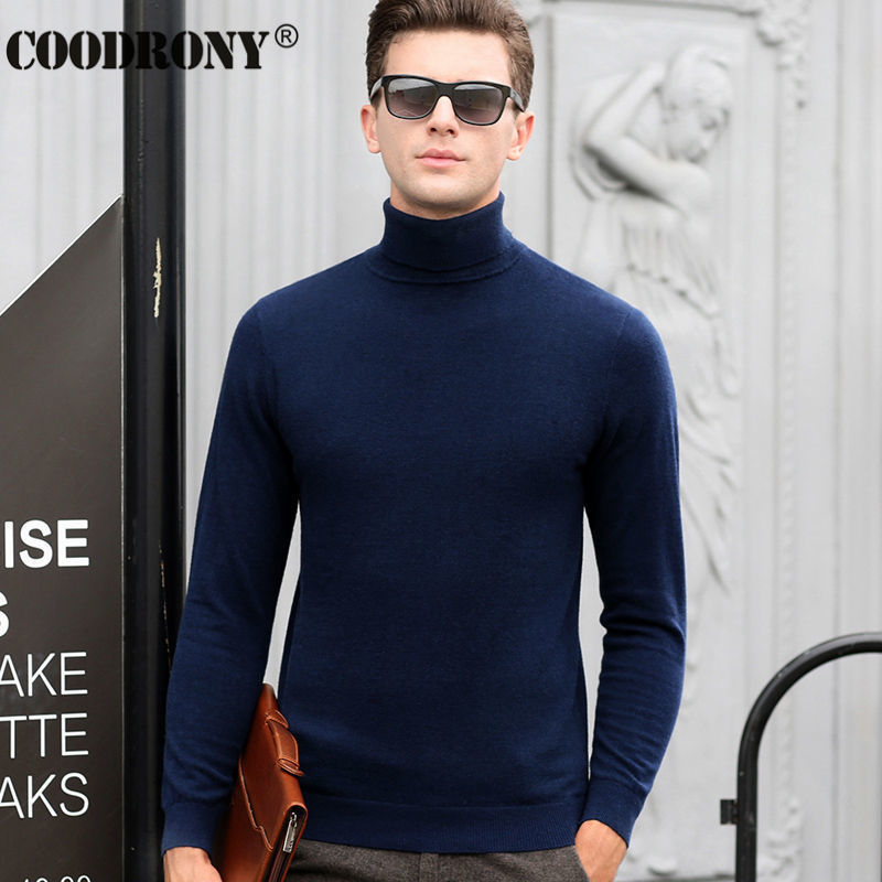 Free Shipping Fashion Classic Solid Color Turtleneck Sweater Men Winter Warm Pullover Men Slim Fit Cashmere Woolen Sweaters 6347 201022