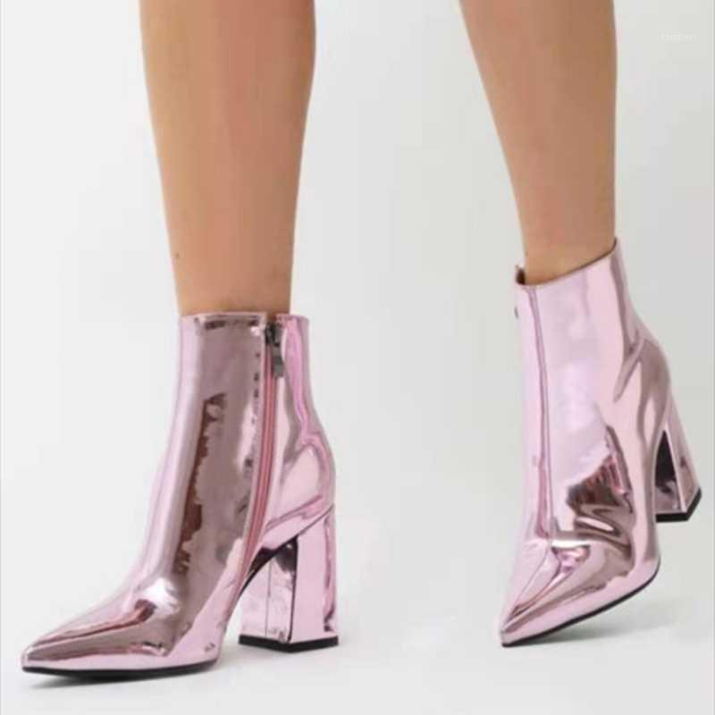 Fancy Reflective Purple Pointed Toe High Top Chunky Heel Ankle Boots Winter Women Comfortable Booties Sexy Big Size 431
Fancy Reflective Purple Pointed Toe High Top Chunky Heel Ankle Boots Winter Women Comfortable Booties Sexy Big Size 431