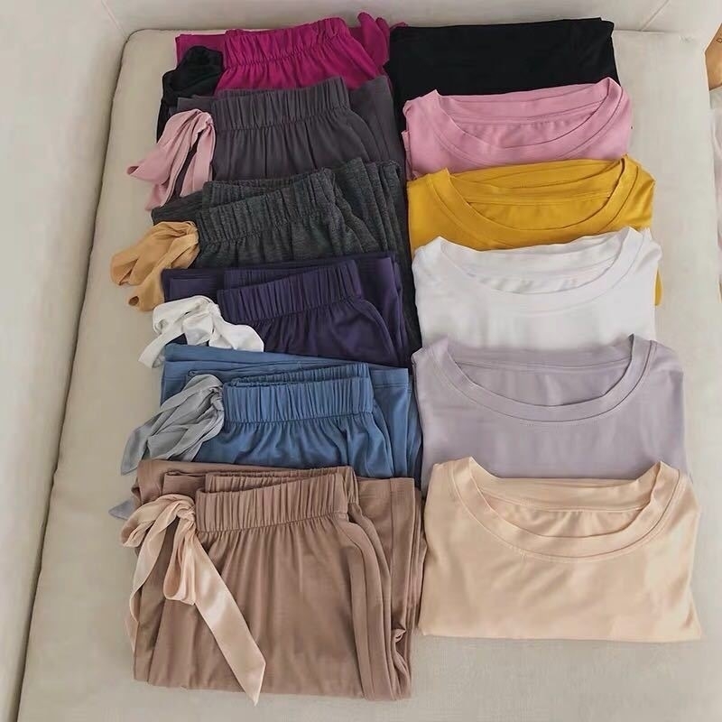 Modal Pajamas Set Women Long Sleeve Pants 3PieceSuit Cool Homewear Tracksuit Fashion Sexy Summer Big Size Sleepwear 201105