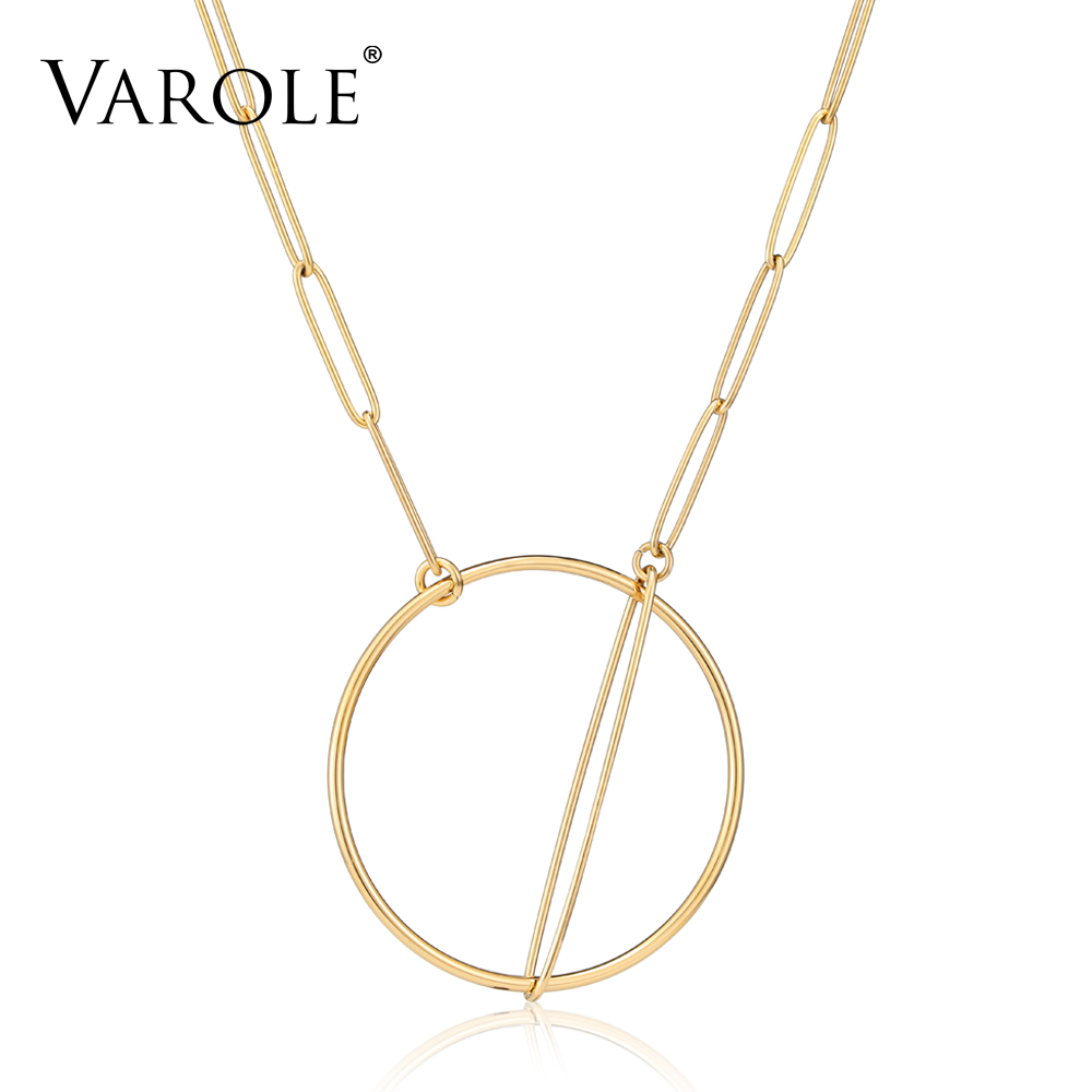 VAROLE Minimalist Geometry Pendant Necklace Stainless Steel Gold Color Hollow Circle Necklaces For Women Fashion Jewelry
VAROLE Minimalist Geometry Pendant Necklace Stainless Steel Gold Color Hollow Circle Necklaces For Women Fashion Jewelry