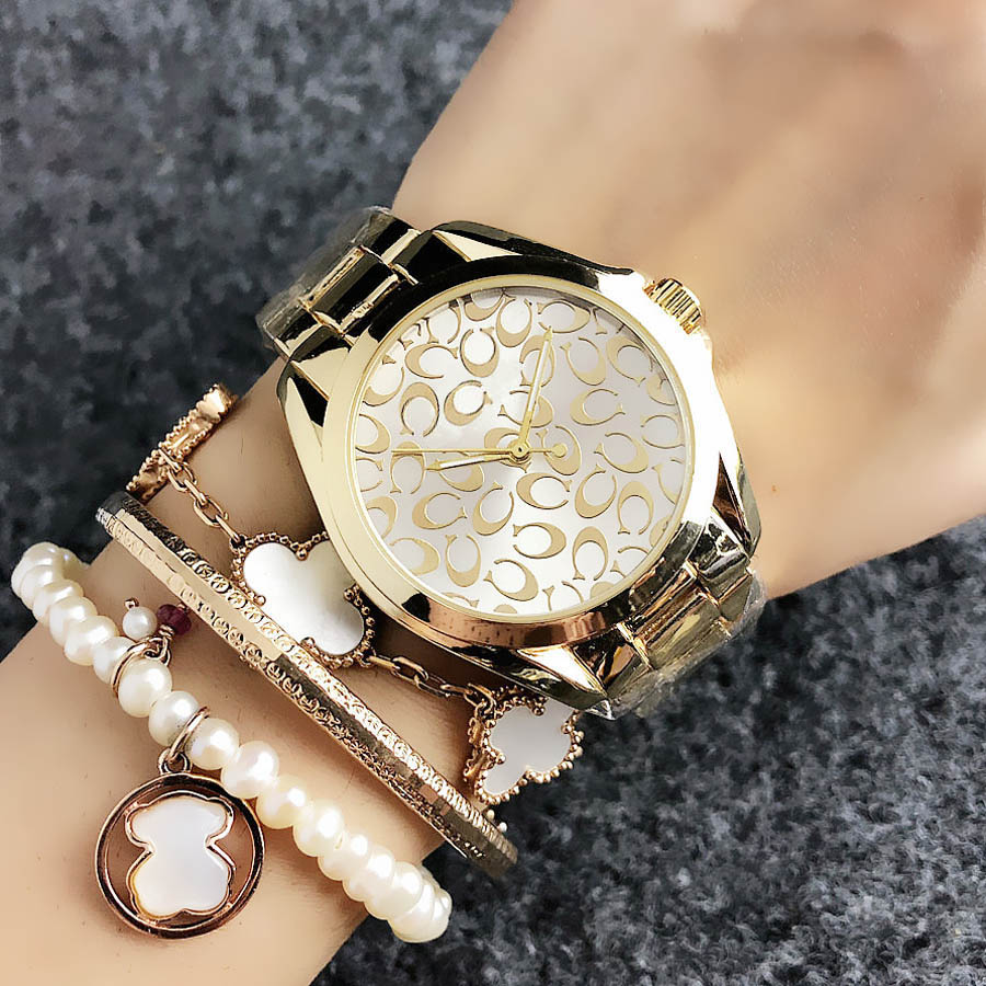 Christmas present Women's girl metal steel band Quartz wrist Watch COA 01, Gold silver 
Christmas present Women's girl metal steel band Quartz wrist Watch COA 01, Gold silver