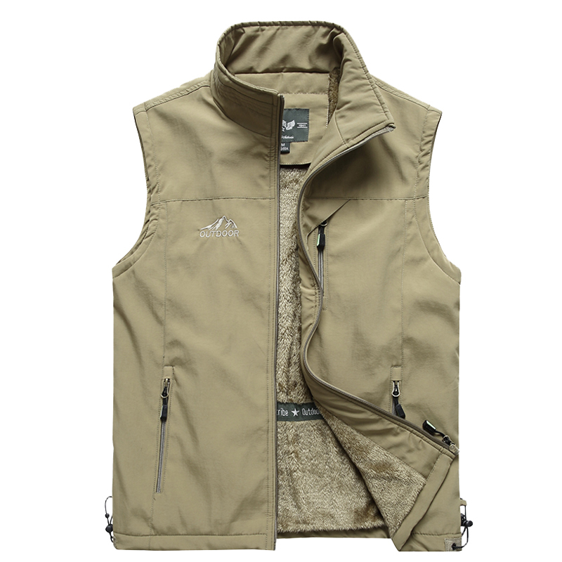 Newest Autumn Winter Men Coat Warm Sleeveless Jacket Casual Men Vest Coat Fleece Army Green Waistcoat Big Size 4XL 201216