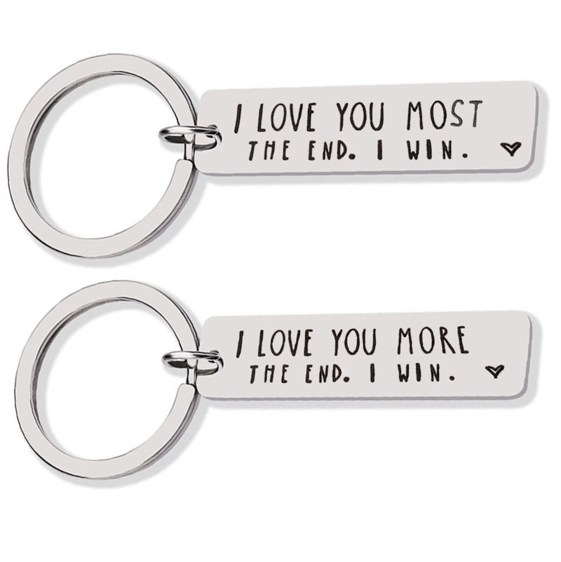 Valentines Day Key Rings I Love You More The End Letter Keychain Stainless Steel Keyring for Men Women
Valentines Day Key Rings I Love You More The End Letter Keychain Stainless Steel Keyring for Men Women