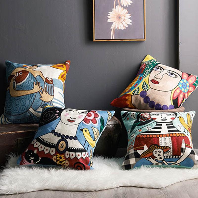 Angela Mythical Character Cushion Cover Abstract Throw Pillow Case Cotton Embroidery Pillowcase Living Room Leisure Decoration, Color3
Angela Mythical Character Cushion Cover Abstract Throw Pillow Case Cotton Embroidery Pillowcase Living Room Leisure Decoration, Color3