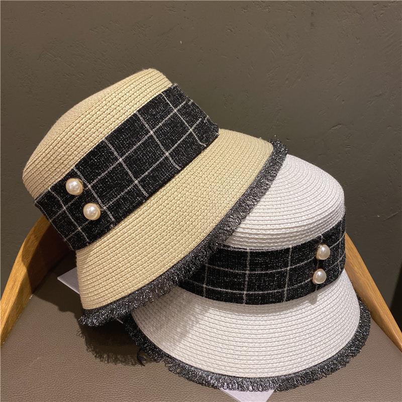 Good Quality Plaid Ribbon Summer Bucket Hat Women Panama Straw Cap Ladies Big Brim Sun Hat Beach Visor Outdoor Foldable, White ribbon
Good Quality Plaid Ribbon Summer Bucket Hat Women Panama Straw Cap Ladies Big Brim Sun Hat Beach Visor Outdoor Foldable, White ribbon