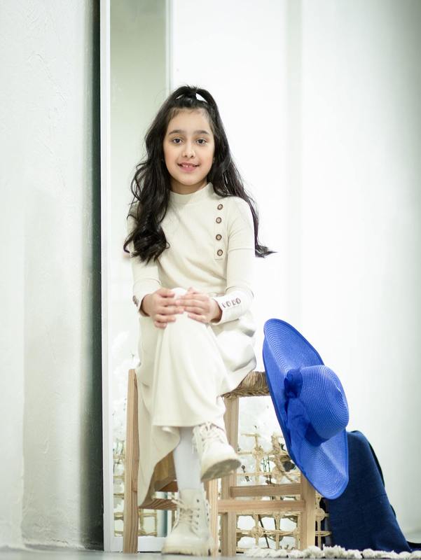 Girls Gingham Print Ruffle Trim Dress SHE01