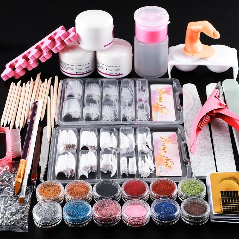 Nail Art Kits Full Acrylic Powder Tool Starter Kit/Set Tips Brush File Form DIY Kit For Beginners Glitter Manicure
Nail Art Kits Full Acrylic Powder Tool Starter Kit/Set Tips Brush File Form DIY Kit For Beginners Glitter Manicure