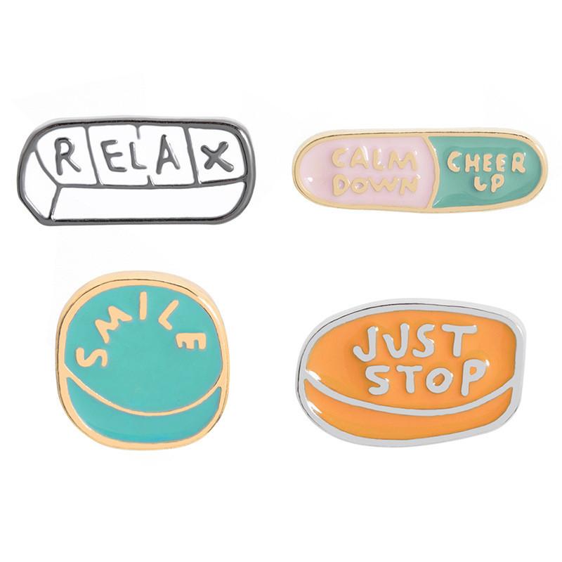 Fashion Relax Smile Just stop Brooch Round shaped For Women Girls Geometric Pin Badge Jewelry Birthday Gifts
Fashion Relax Smile Just stop Brooch Round shaped For Women Girls Geometric Pin Badge Jewelry Birthday Gifts
