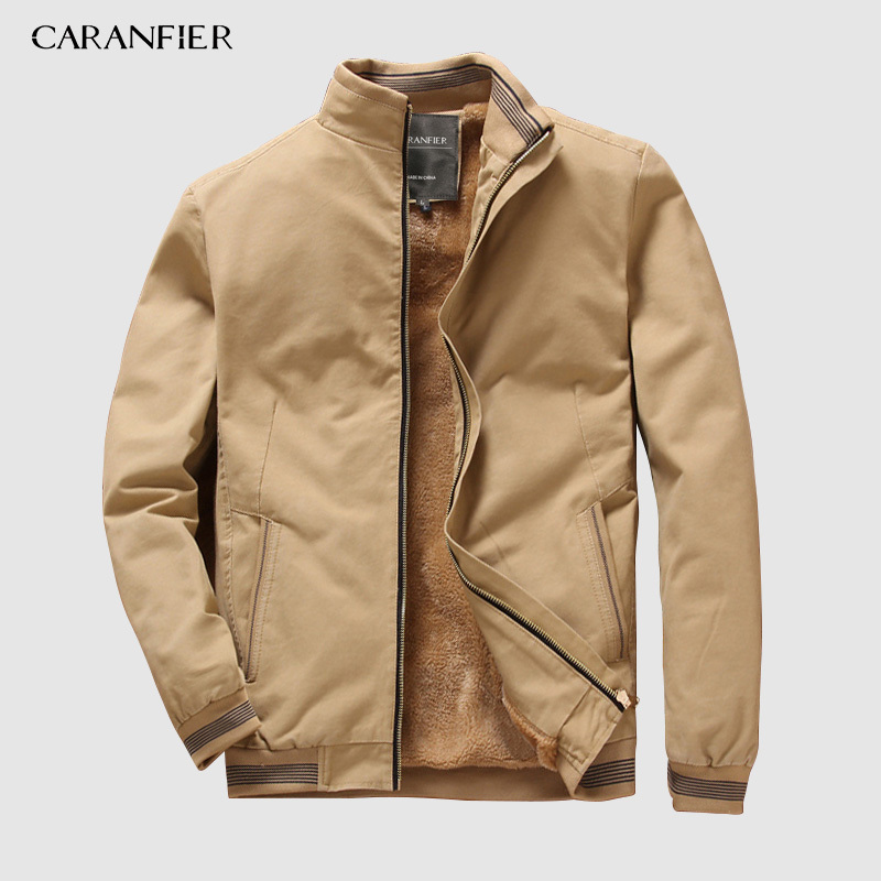 CARANFIER Autumn Mens Bomber Jackets Casual Male Outwear Fleece Thick Warm Windbreaker Jacket Military Baseball Coats Clothing 201218