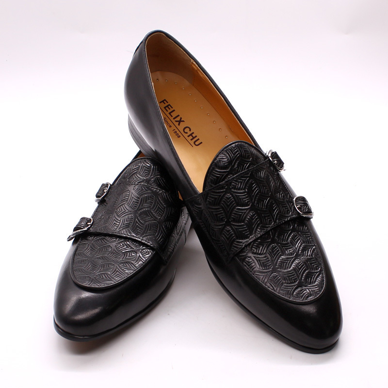 2020 Autumn shoes Mens Loafers Classic Monk Strap Men Shoes Genuine Leather Slip On Dress Shoes Wedding Casual Business Modern LJ201015