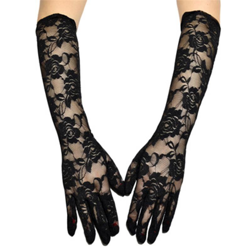 Summer Female Full Finger Rose Net Yarn Long Sunscreen Driving Gloves Sexy Lace Elastic UV Transparent Etiquette Mittens H67
Summer Female Full Finger Rose Net Yarn Long Sunscreen Driving Gloves Sexy Lace Elastic UV Transparent Etiquette Mittens H67