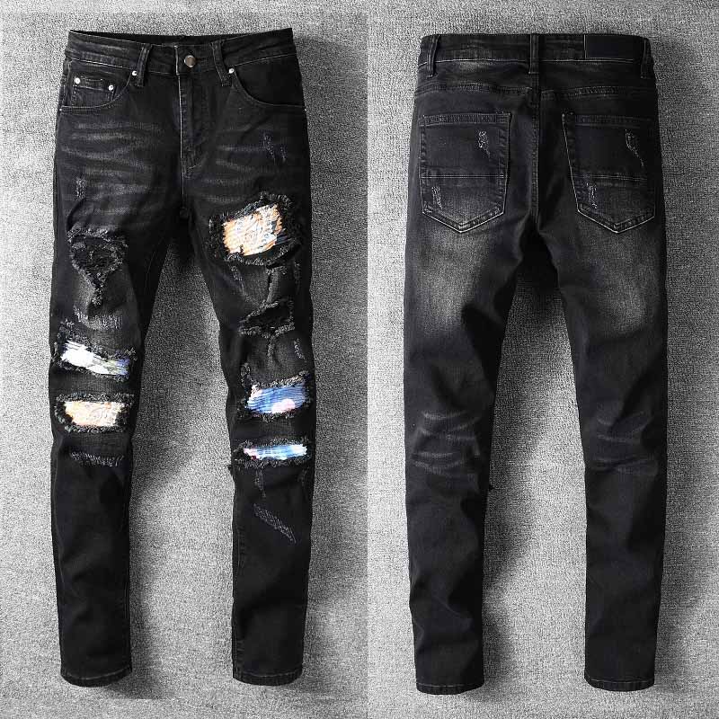 2020 High quality Mens jeans Distressed Motorcycle biker jeans Slim Ripped hole stripe Famous Denim pants jeans
2020 High quality Mens jeans Distressed Motorcycle biker jeans Slim Ripped hole stripe Famous Denim pants jeans